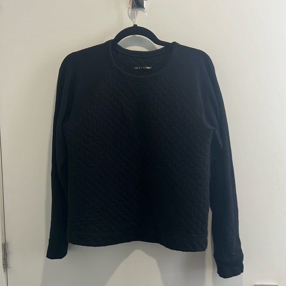 Rag & Bone Jean - quilted black sweatshirt - size M